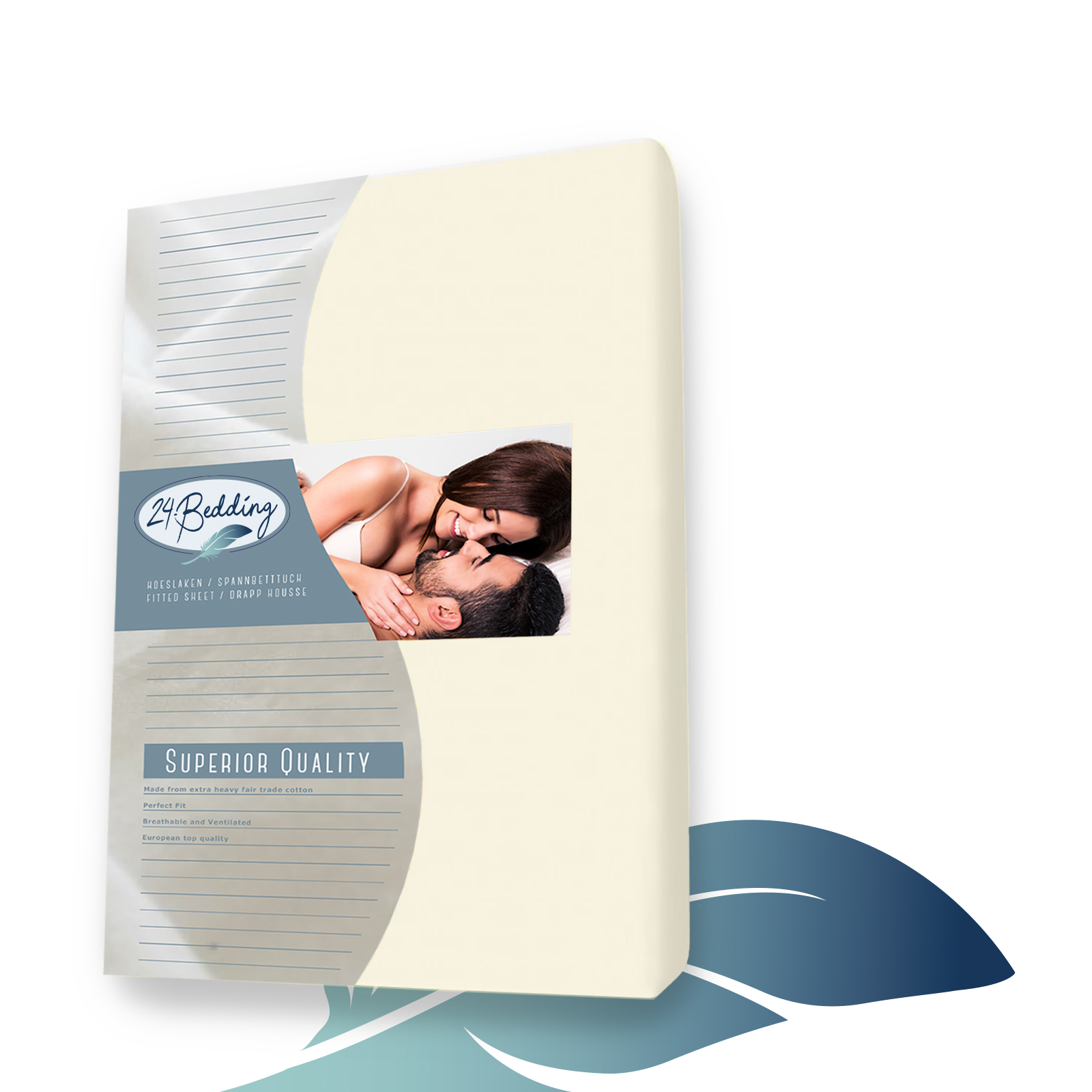 Dubbel Jersey-Splittopper Hoeslaken - 180 x 210 cm - Beige