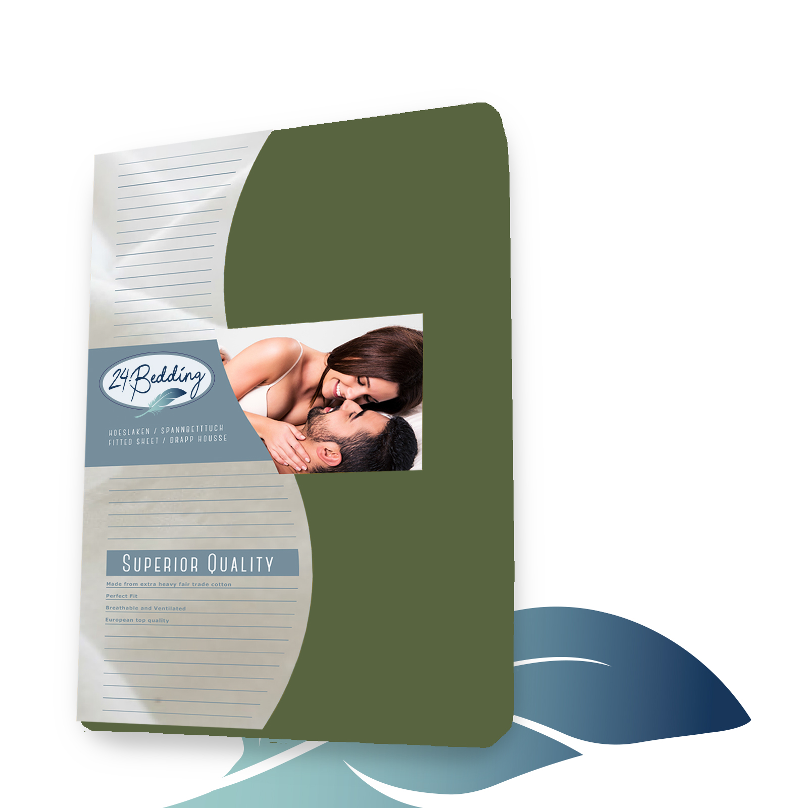 Duopak - 2 stuks!! - Dubbel Jersey-Topper Hoeslaken - 90 x 210 cm - Groen