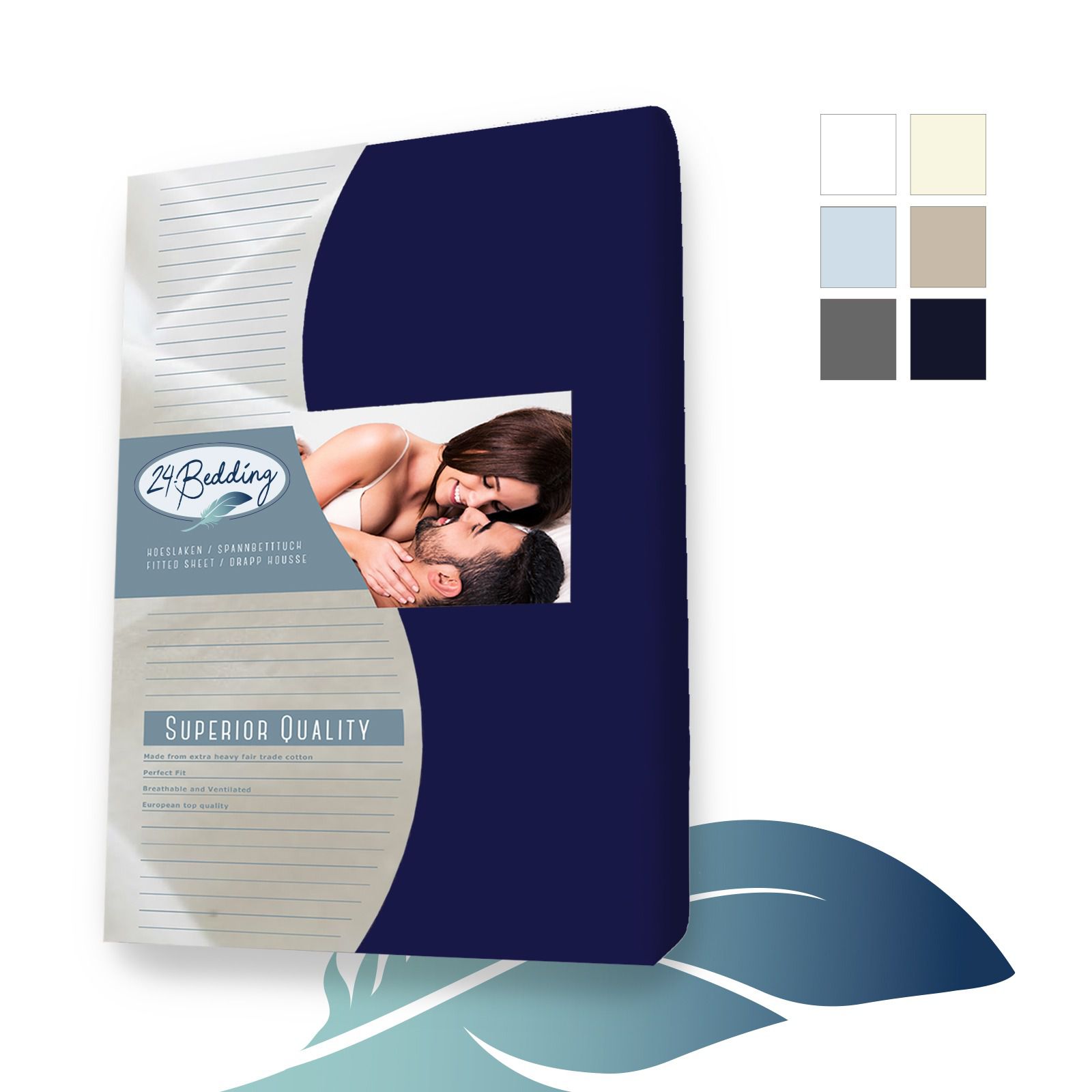 Dubbel Jersey-Topper Hoeslaken - 80 x 210 cm - Marine