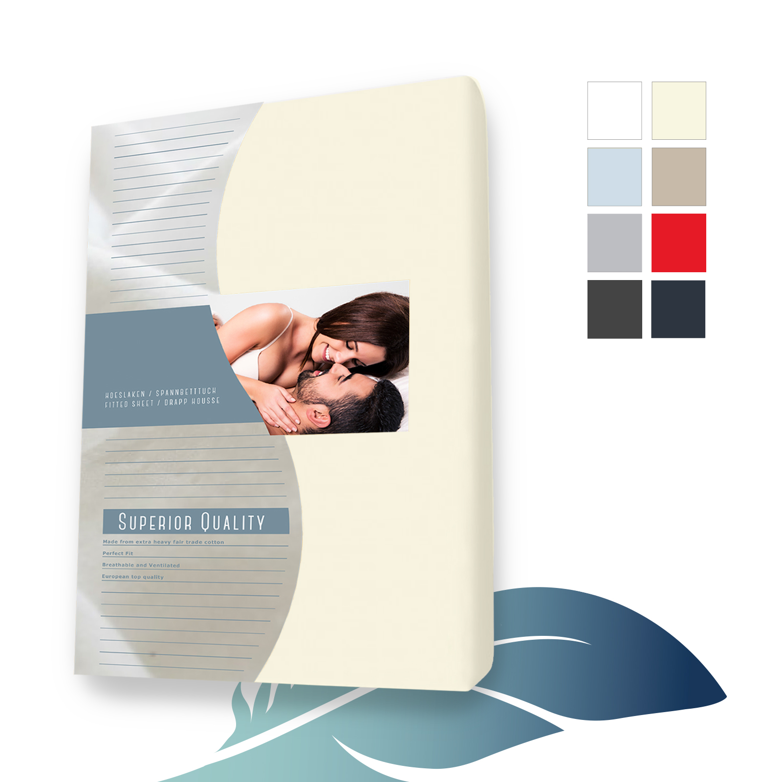 Jersey hoeslaken Elastaan 140 x 210 cm Marine