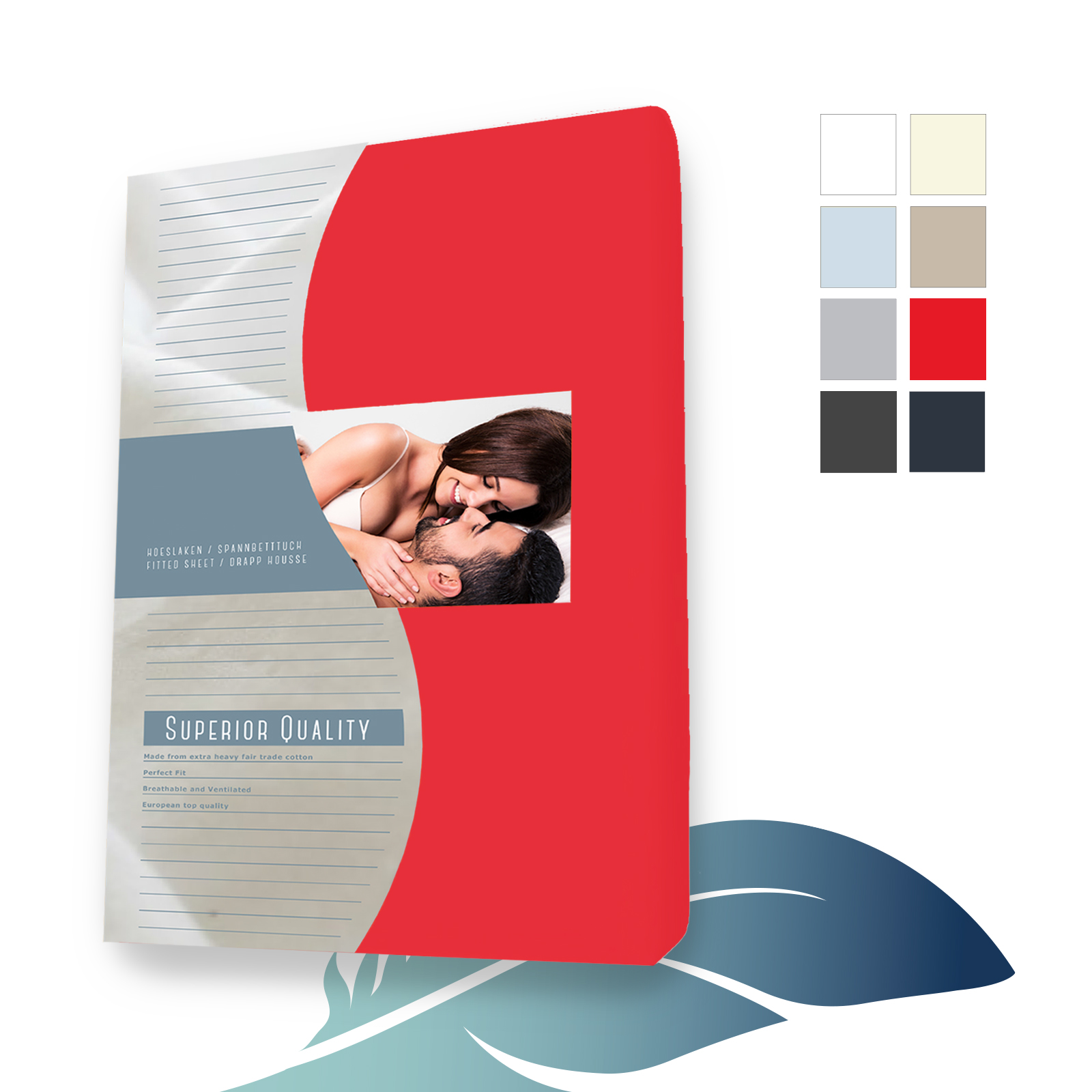 Jersey hoeslaken Elastaan 140 x 200 cm Rood