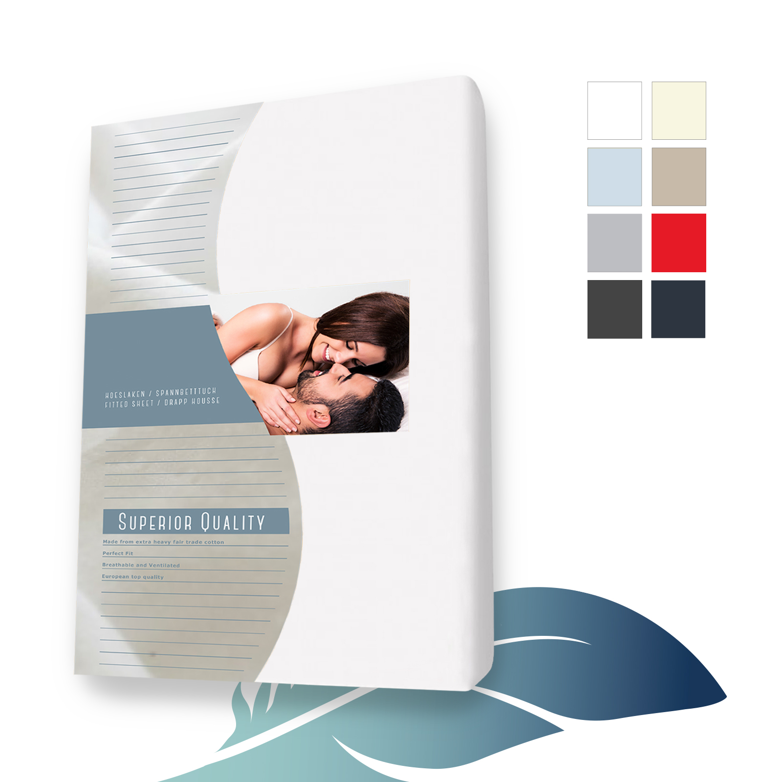 Jersey hoeslaken Elastaan 140 x 200 cm Wit