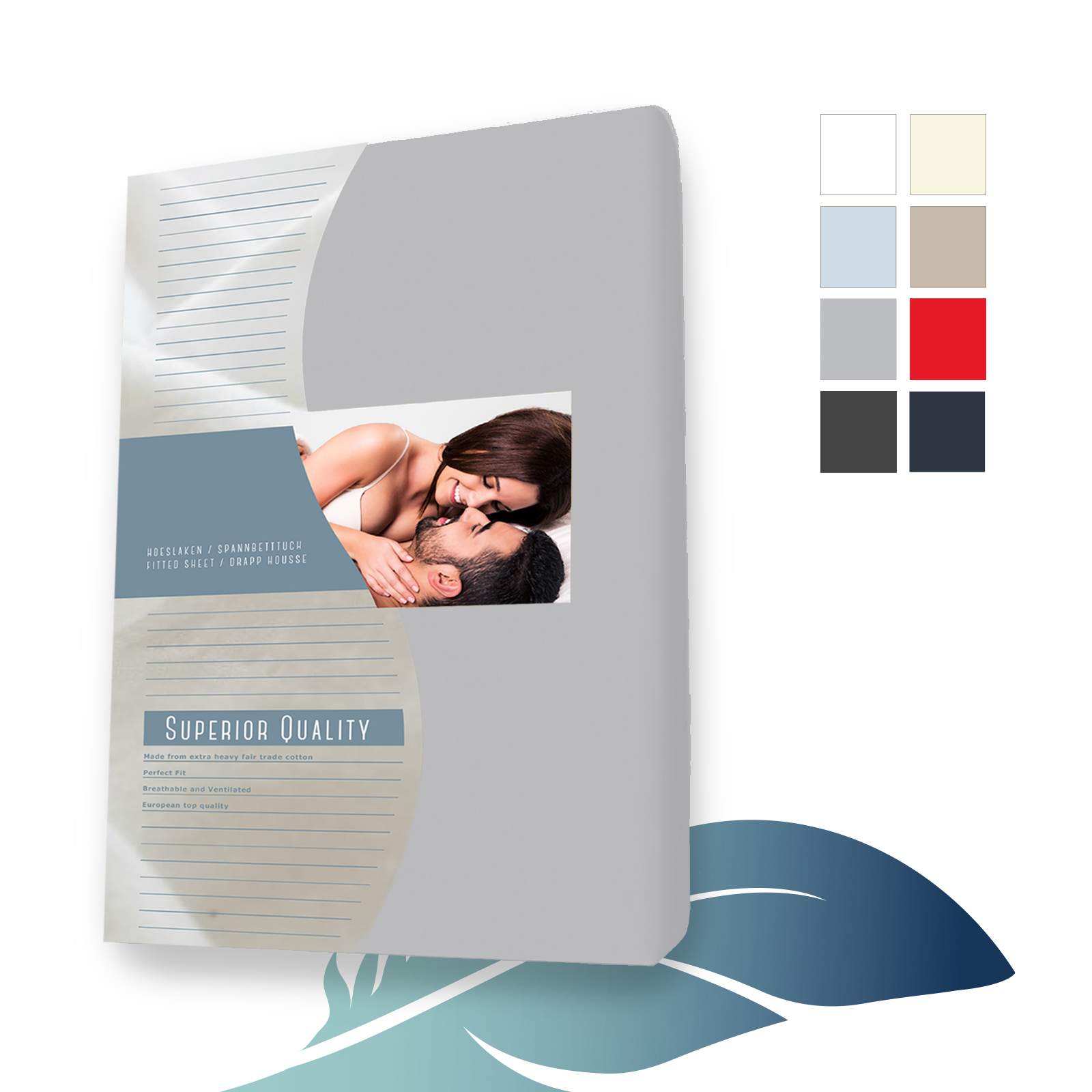 Jersey hoeslaken Elastaan 140 x 200 cm zilver Grijs