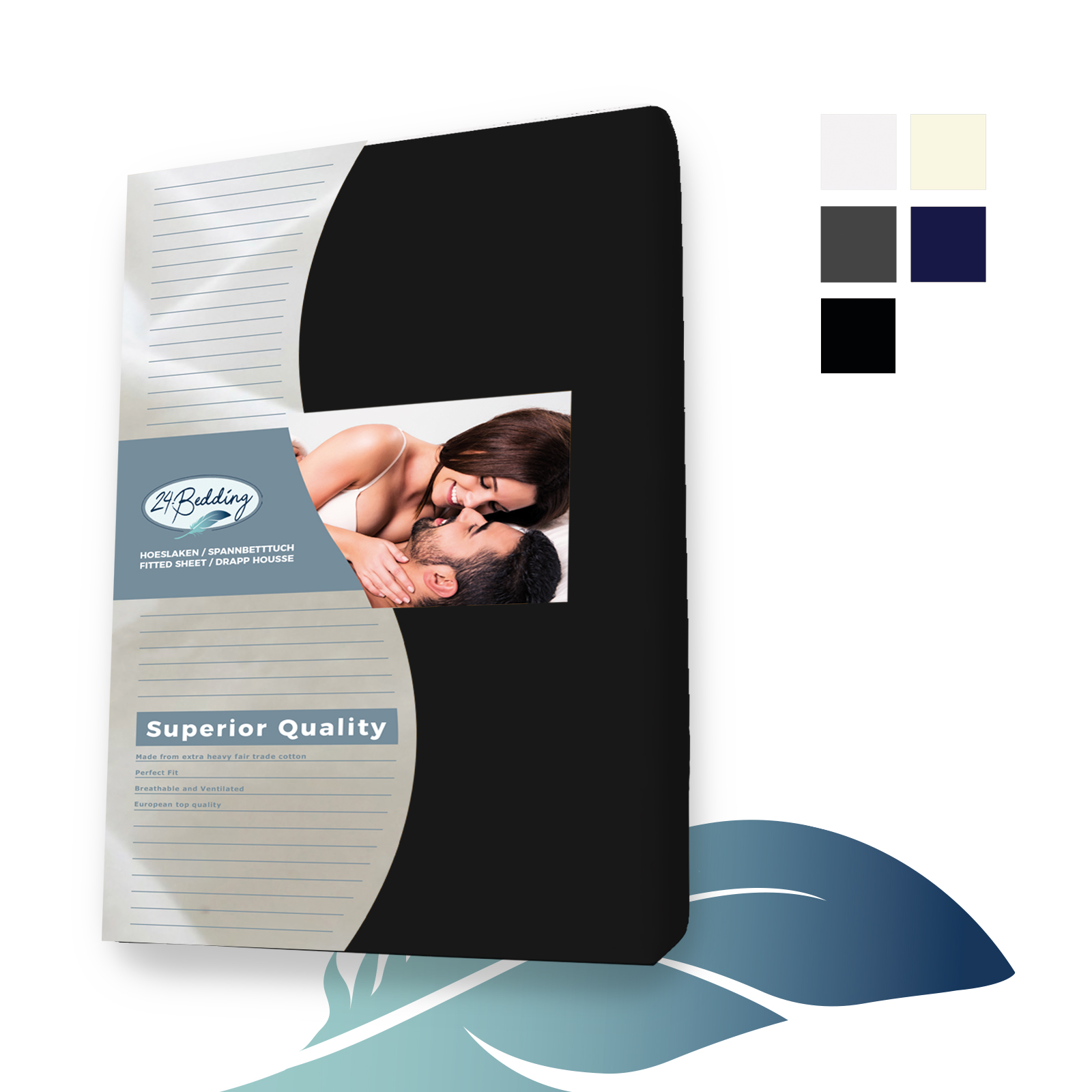 Jersey splittopper zwart voorzijde