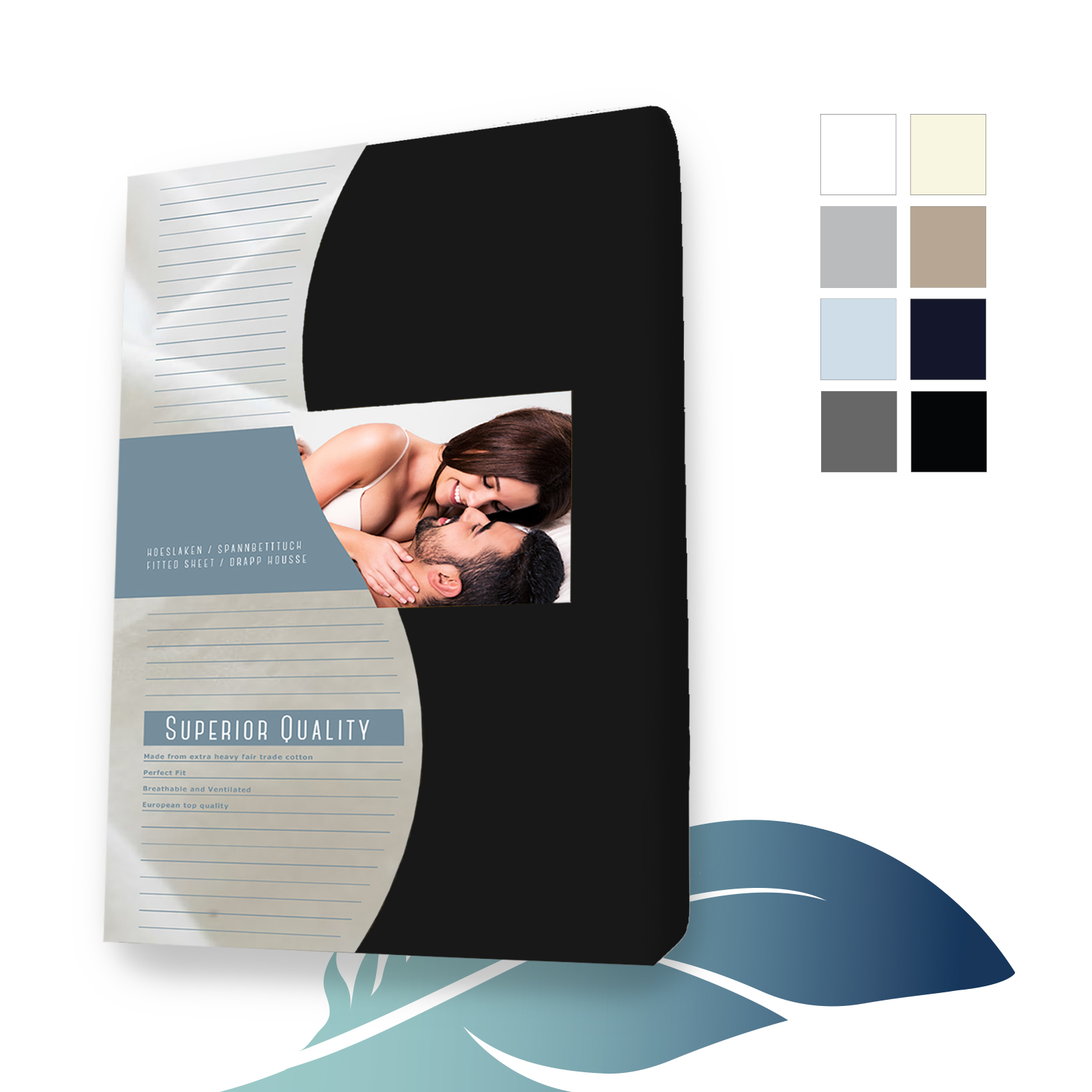 Jersey splittopper zwart voorzijde