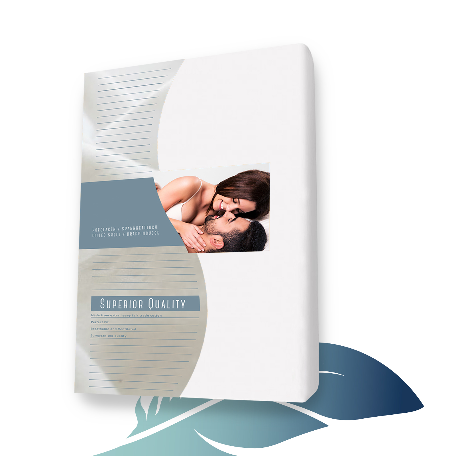 Duopak 2 stuks!! - Katoen satijnen hoeslaken 90 x 210 cm Wit